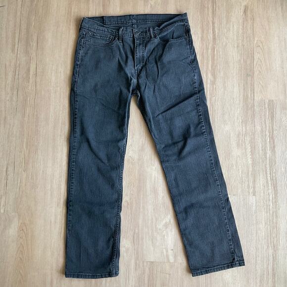 Men's Levi Jeans gray faded black 514 taper leg jeans Y2K 36x32 - Picture 2 of 16